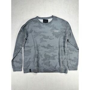 MTN OPS Mens Grey Camo Crewneck Sweatshirt XL Long Sleeve French Terry Pullover